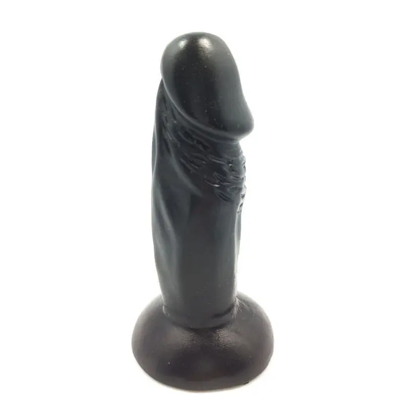Realistik Esnek Mini Boy Bakire ve Anal Vantuzlu Vibratör (Siyah)