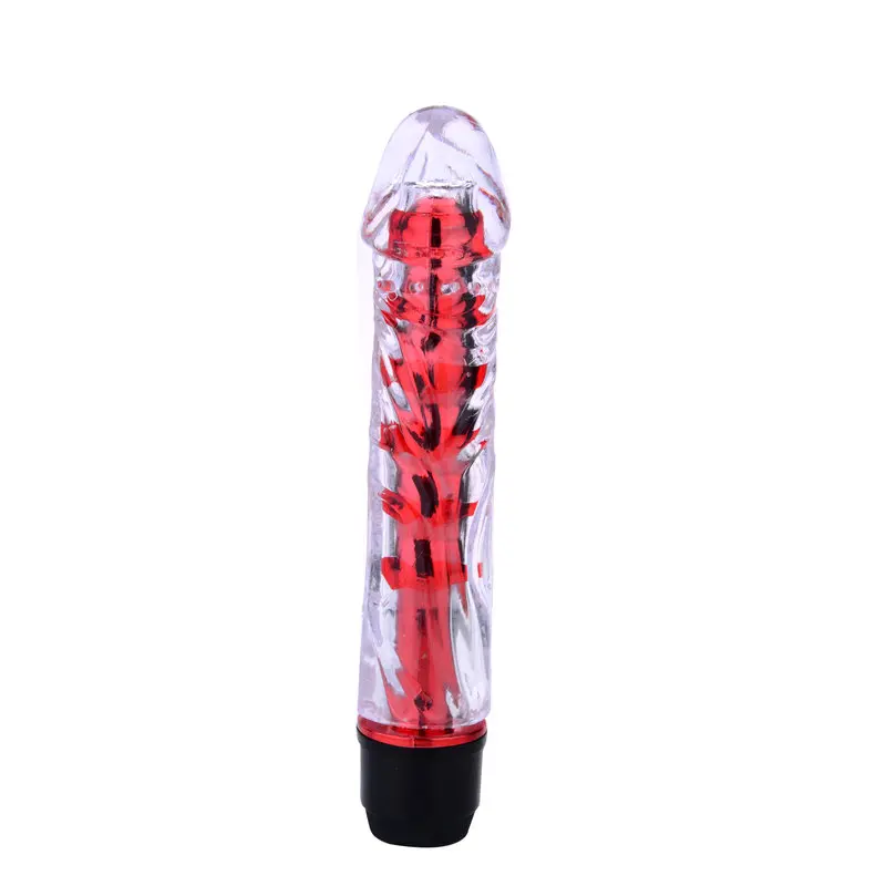 Renkli Fantazi Jelly Vibratör (Kırmızı) görsel 3