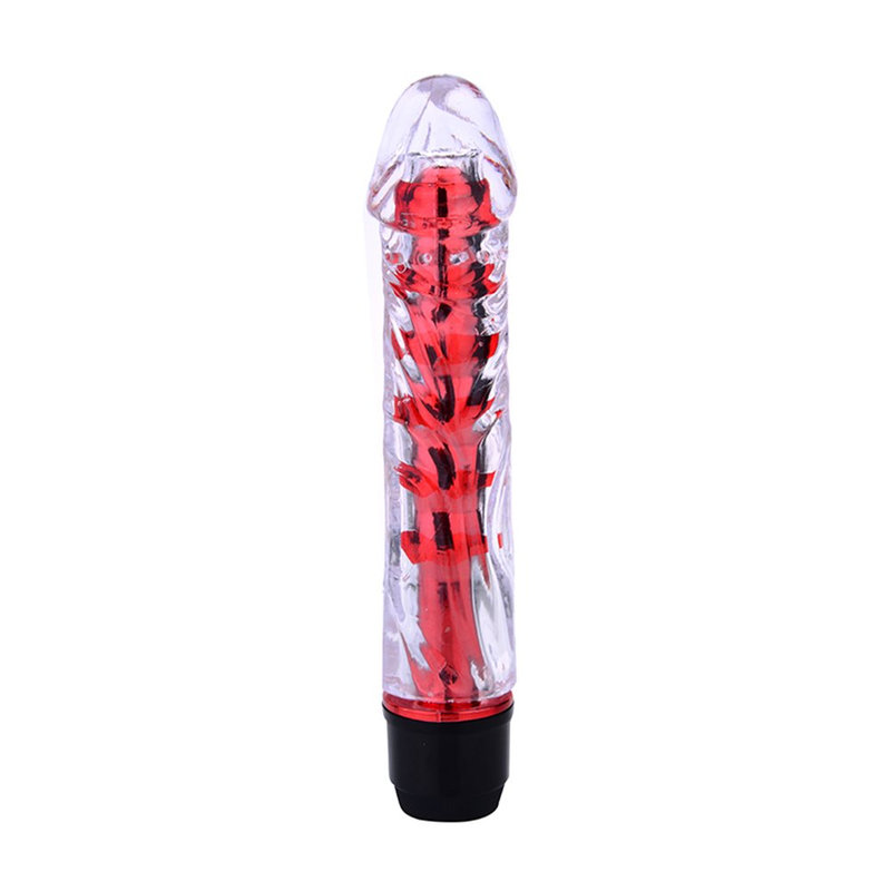 Renkli Fantazi Jelly Vibratör (Kırmızı)