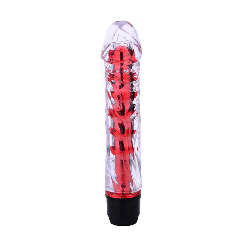 Renkli Fantazi Jelly Vibratör (Kırmızı)