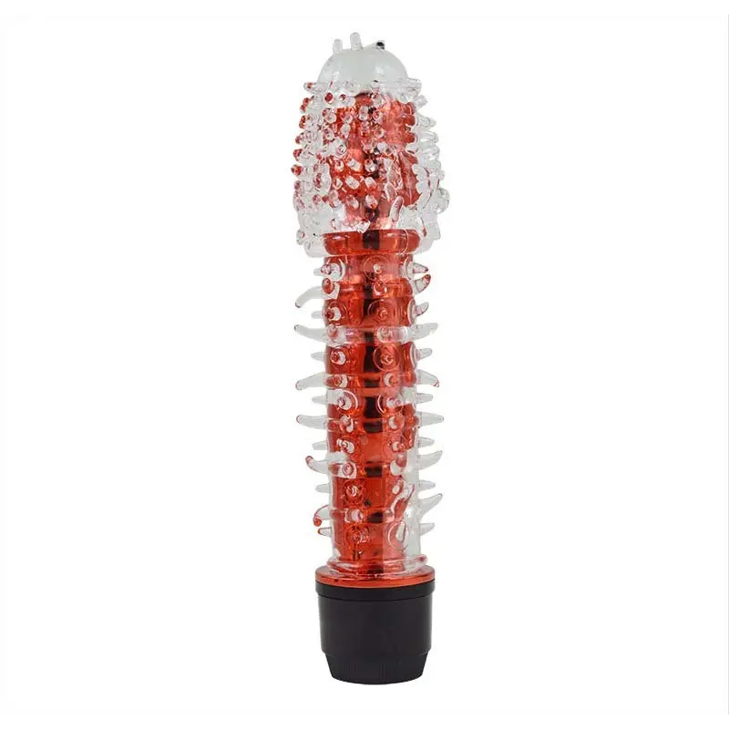 Renkli Fantazi Jelly Vibratör Tırtıklı (Kırmızı) görsel 2