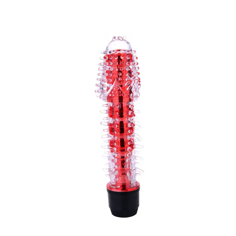 Renkli Fantazi Jelly Vibratör Tırtıklı (Kırmızı) görsel 4