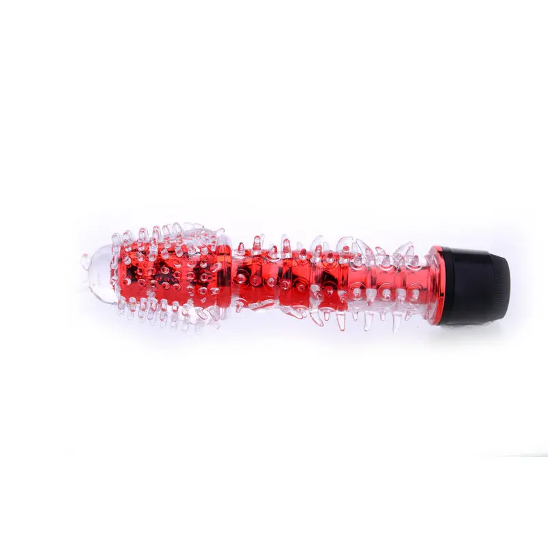 Renkli Fantazi Jelly Vibratör Tırtıklı (Kırmızı) görsel 6