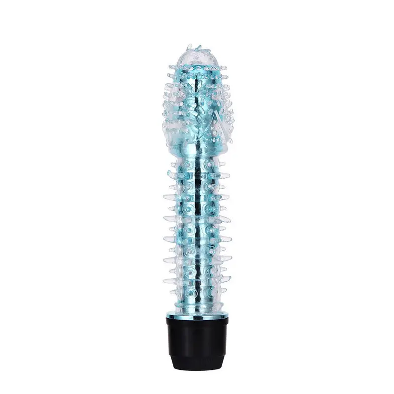 Renkli Fantazi Jelly Vibratör Tırtıklı (Mavi) görsel 2