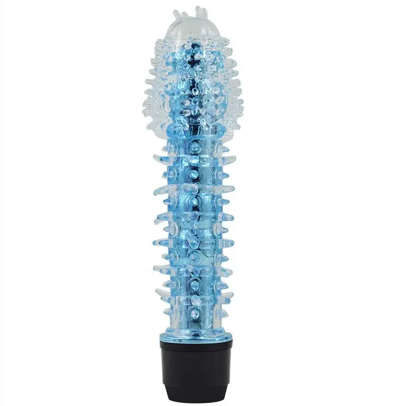 Renkli Fantazi Jelly Vibratör Tırtıklı (Mavi) görsel 4
