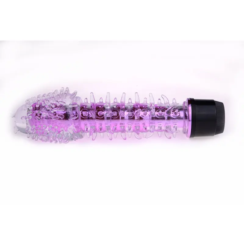 Renkli Fantazi Jelly Vibratör Tırtıklı (Mor) görsel 5