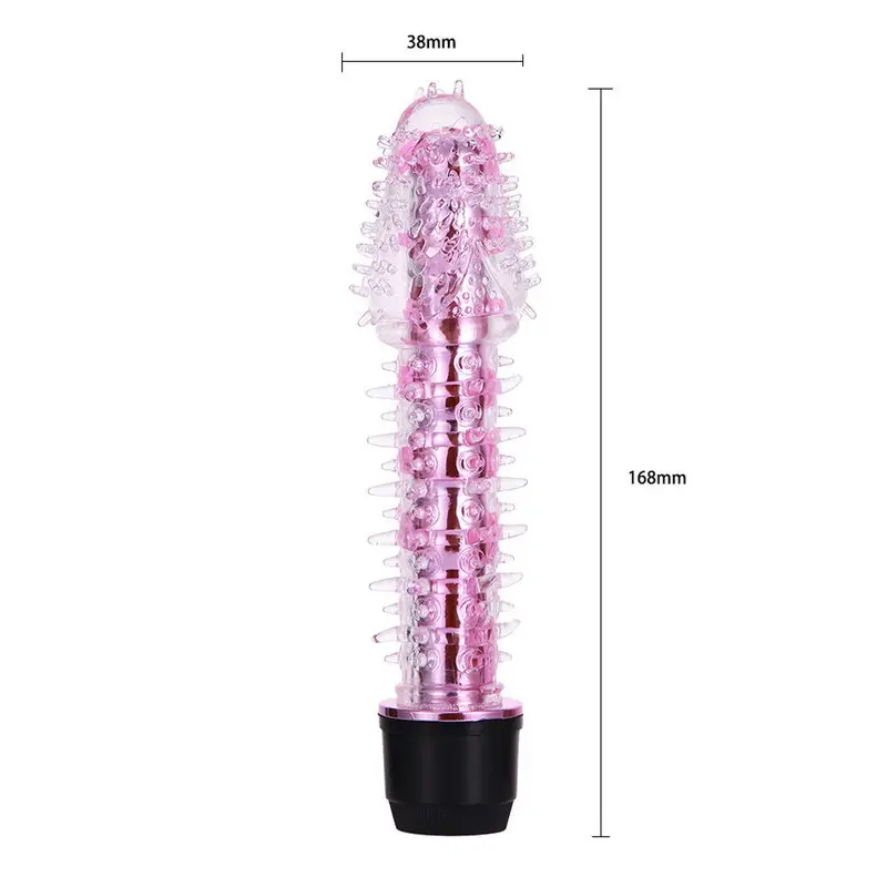 Renkli Fantazi Jelly Vibratör Tırtıklı (Pembe) görsel 5