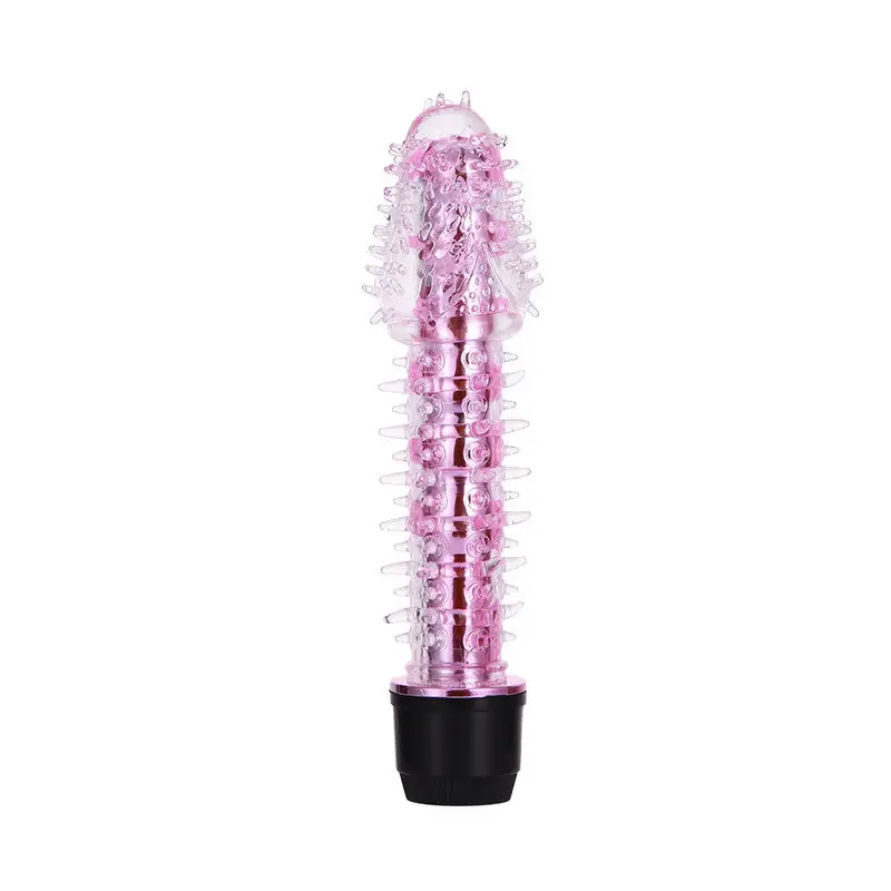 Renkli Fantazi Jelly Vibratör Tırtıklı (Pembe)