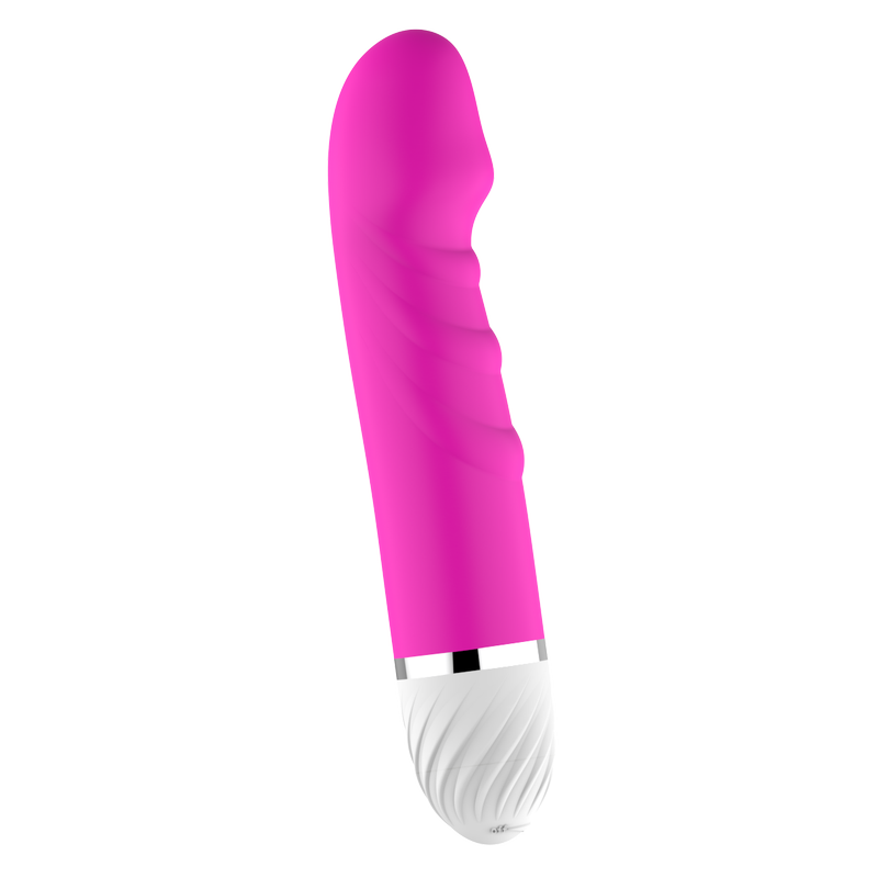 Renkli G-Spot Ultra Lüx Dokulu Silikon Vibratör (Fuşya)
