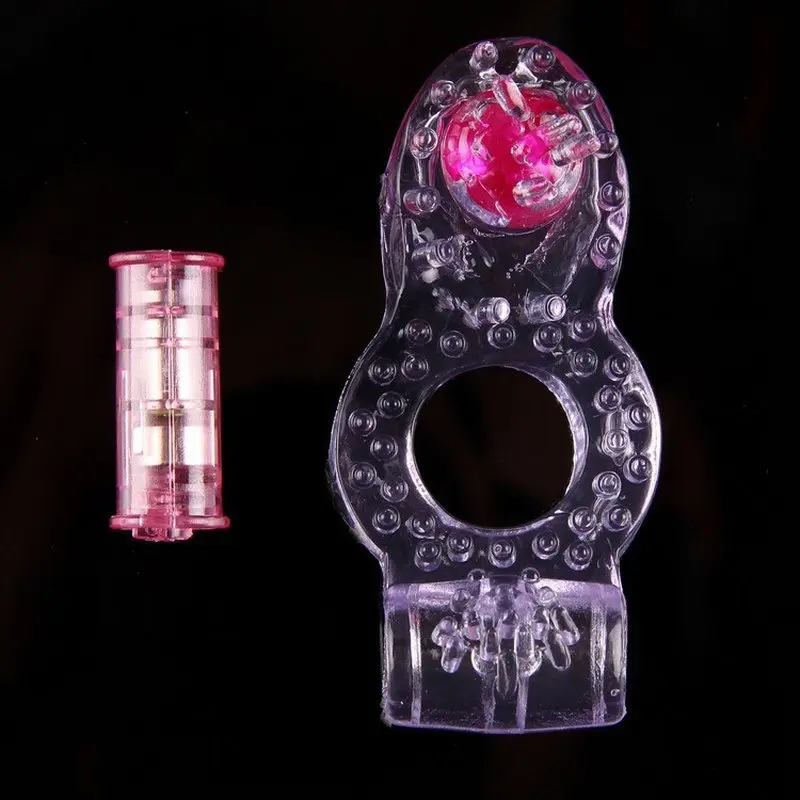 Renkli Slikon Titreşimli Klitoris Uyarıcı Penis Halkası (Şeffaf) görsel 3