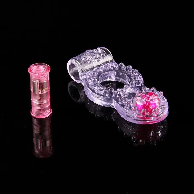 Renkli Slikon Titreşimli Klitoris Uyarıcı Penis Halkası (Şeffaf) görsel 5