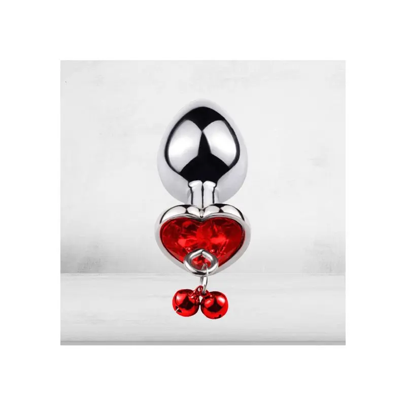 Renkli Taşlı Boncuklu Metal Anal Plug – Orta Boy görsel 3