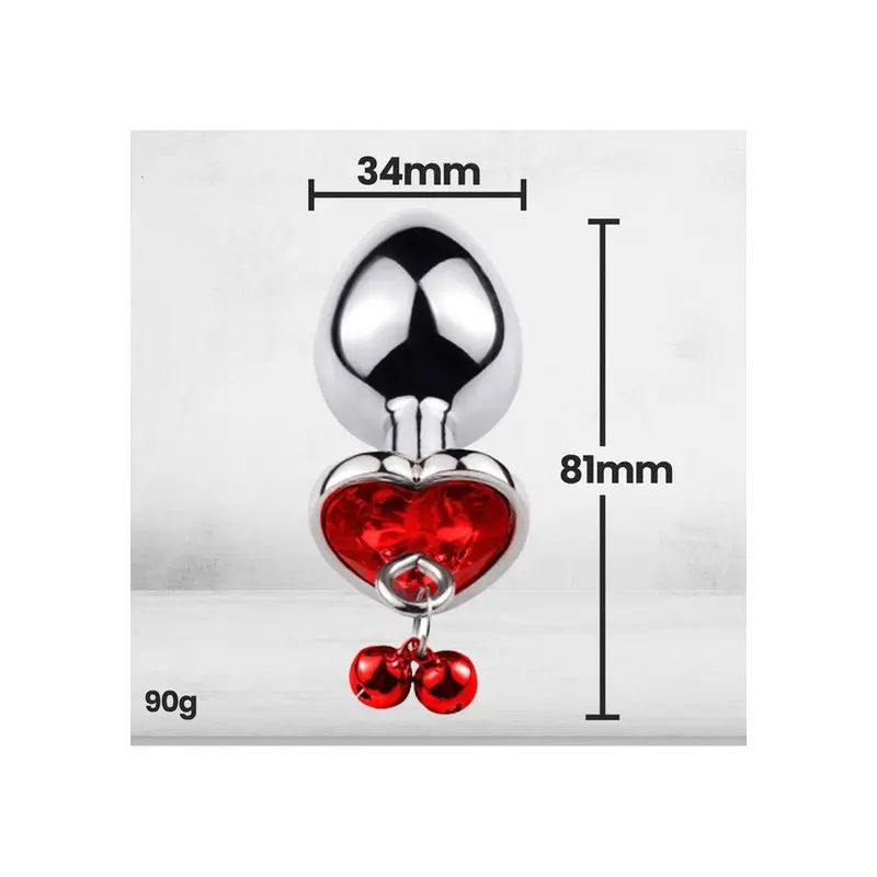 Renkli Taşlı Boncuklu Metal Anal Plug – Orta Boy görsel 4