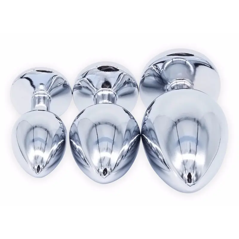 Renkli Taşlı Metal Anal Plug – Büyük Boy görsel 3