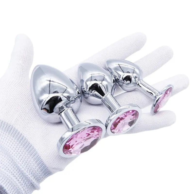 Renkli Taşlı Metal Anal Plug – Büyük Boy görsel 4