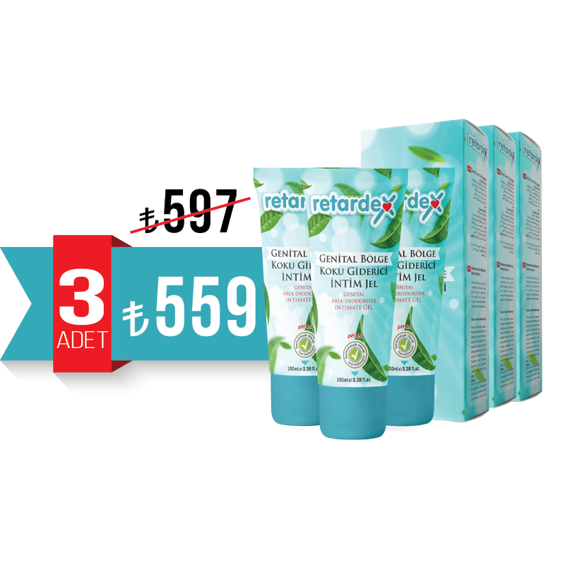 RETARDEX Genital Bölge Koku Giderici İntim Jel 3x100ml. (pH 4.2)