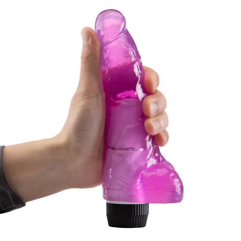 RoSH – 20 Cm. – Titreşimli Realistik Kalın Vibratör (Jelly Pembe) görsel 3