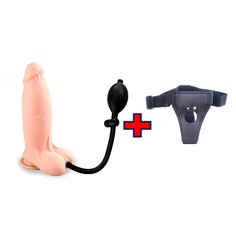 Şişebilen Vantuzlu Tam Realistik Belden Bağlamalı Kemerli Dildo