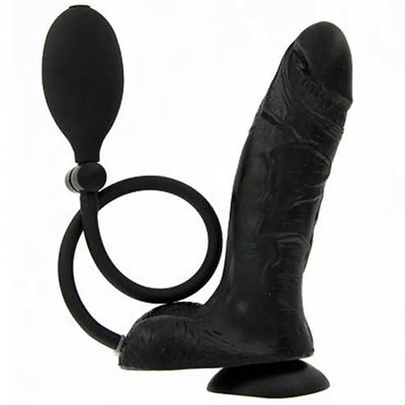 Şişebilen Vantuzlu Tam Realistik Penis Vibratör (Siyah) görsel 6