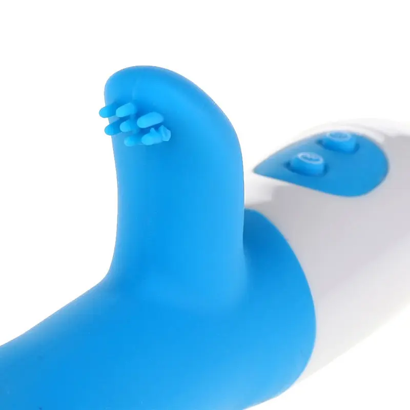 Silikon Titreşimli Klitoris Uyarıcılı G-Spot Vibratör (Mavi) görsel 4