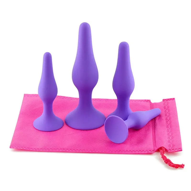Tekli Silikon Çift Döngü Anal Plug (Mor) görsel 4