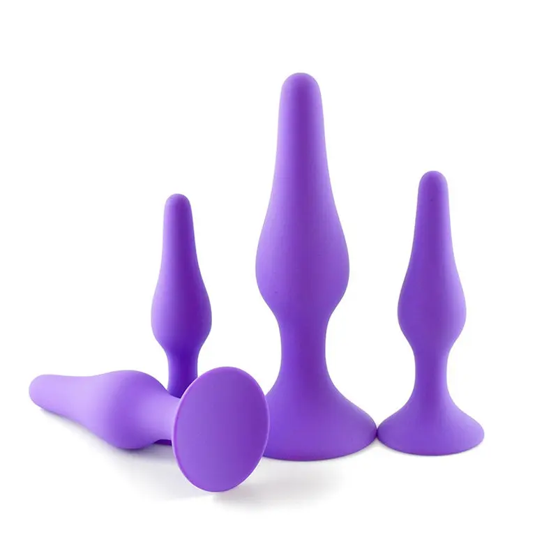 Tekli Silikon Çift Döngü Anal Plug (Mor) görsel 3