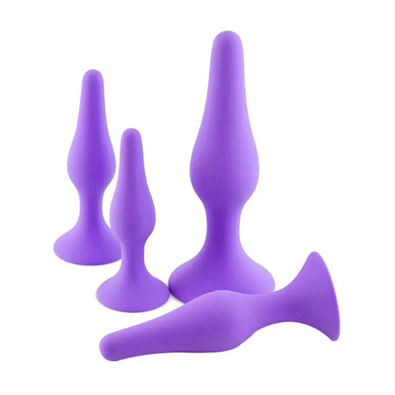 Tekli Silikon Çift Döngü Anal Plug (Mor) görsel 4