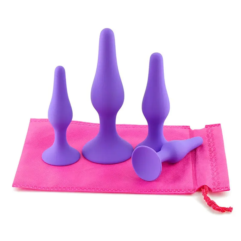 Tekli Silikon Çift Döngü Anal Plug (Mor) görsel 5