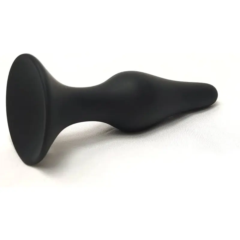 Tekli Silikon Çift Döngü Anal Plug (Siyah)