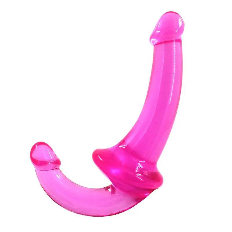 U-SHAPE – 20 Cm. – Çift Başlı Realistik – Belden Bağlamalı Kemerli – Lezbiyen Dildo (Jelly Mor) görsel 3