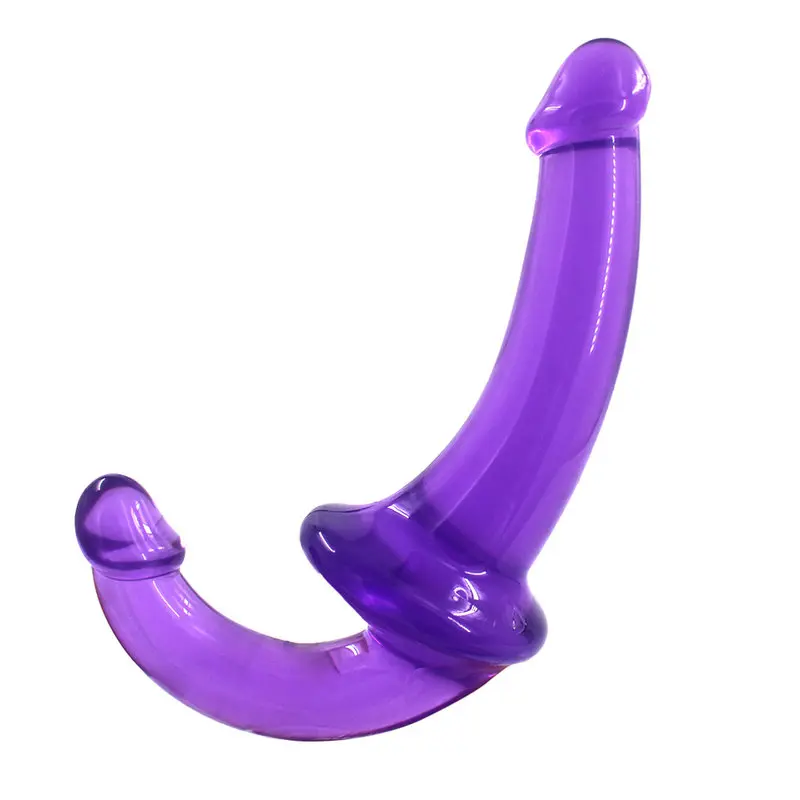 U-SHAPE – 20 Cm. – Çift Başlı Realistik – Belden Bağlamalı Kemerli – Lezbiyen Dildo (Jelly Siyah) görsel 4