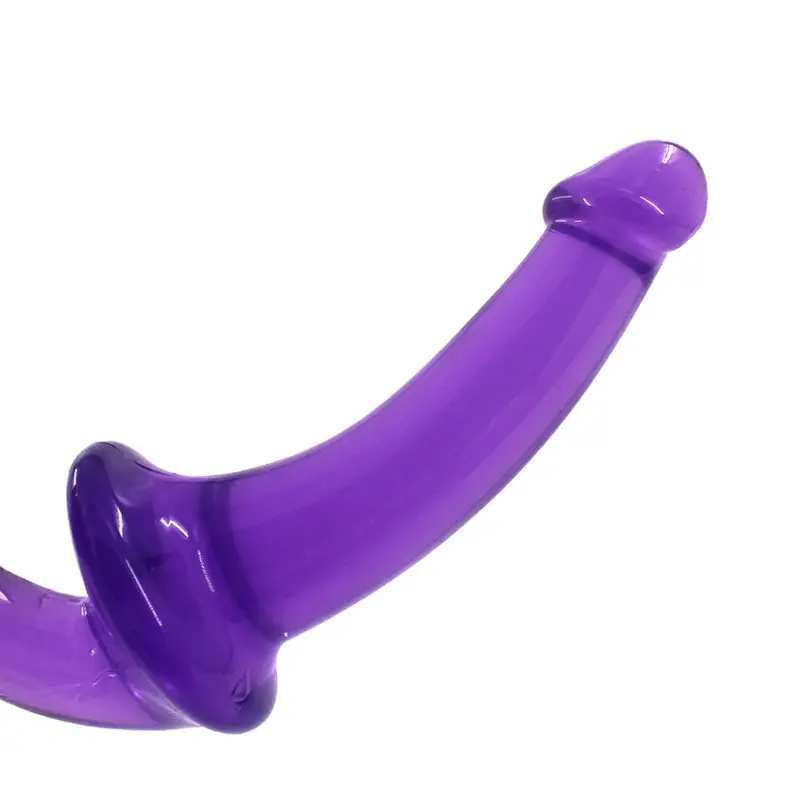 U-SHAPE – 20 Cm. – Çift Başlı Realistik Lezbiyen Dildo (Jelly Mor) görsel 3