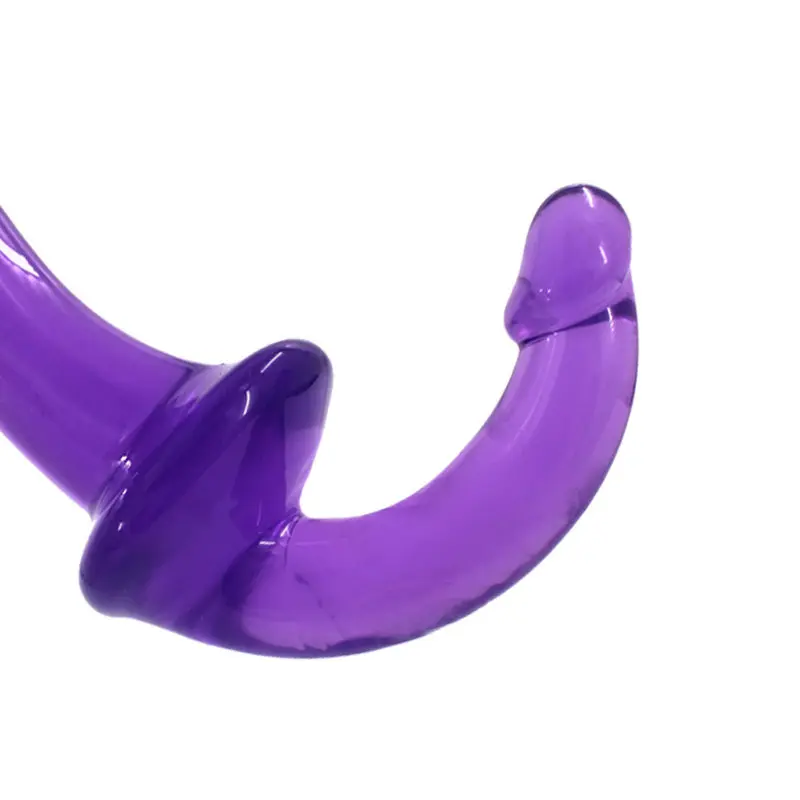 U-SHAPE – 20 Cm. – Çift Başlı Realistik Lezbiyen Dildo (Jelly Mor) görsel 4