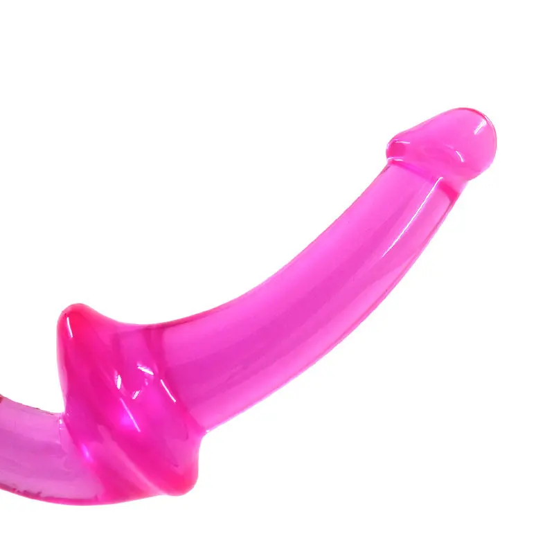 U-SHAPE – 20 Cm. – Çift Başlı Realistik Lezbiyen Dildo (Jelly Pembe) görsel 5