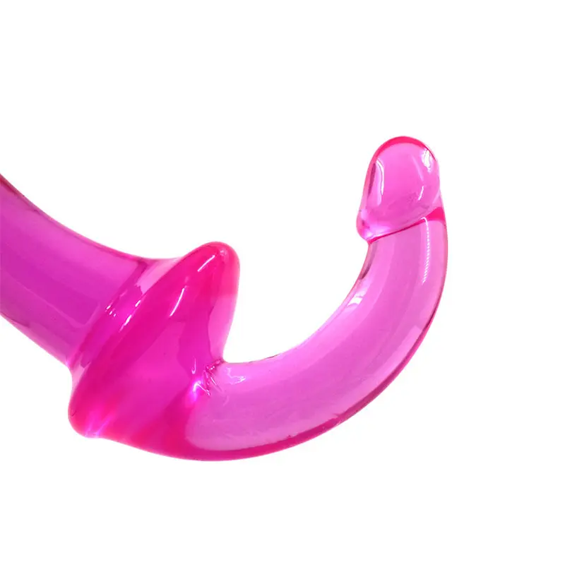U-SHAPE – 20 Cm. – Çift Başlı Realistik Lezbiyen Dildo (Jelly Pembe) görsel 6