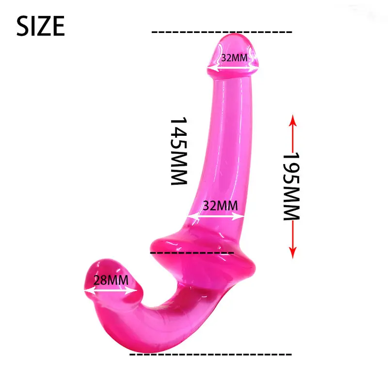U-SHAPE – 20 Cm. – Çift Başlı Realistik Lezbiyen Dildo (Jelly Pembe) görsel 7
