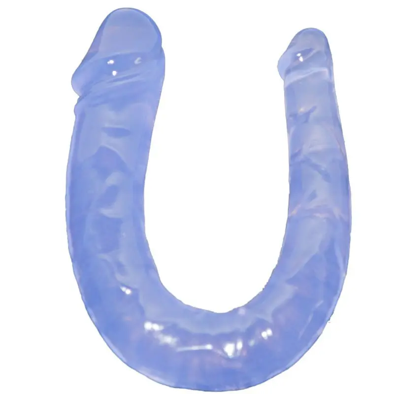 U-SHAPE – 28 Cm. – Çift Başlı Realistik Lezbiyen Dildo (Jelly Mor) görsel 2