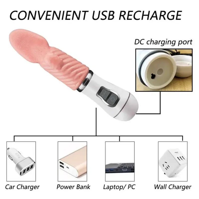 USB Şarjlı 12 Farklı Titreşim Seçenekli Klitoris Uyarıcı Ultra Lux Dil Vibratör görsel 5