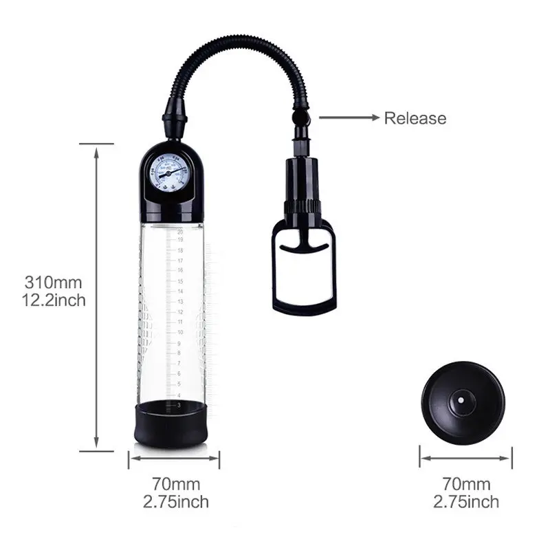 Penis Pump – Basınç Göstergeli Penis Büyütücü Vakum Pompa görsel 3