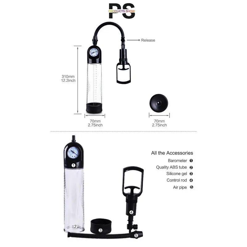 Penis Pump – Basınç Göstergeli Penis Büyütücü Vakum Pompa görsel 10