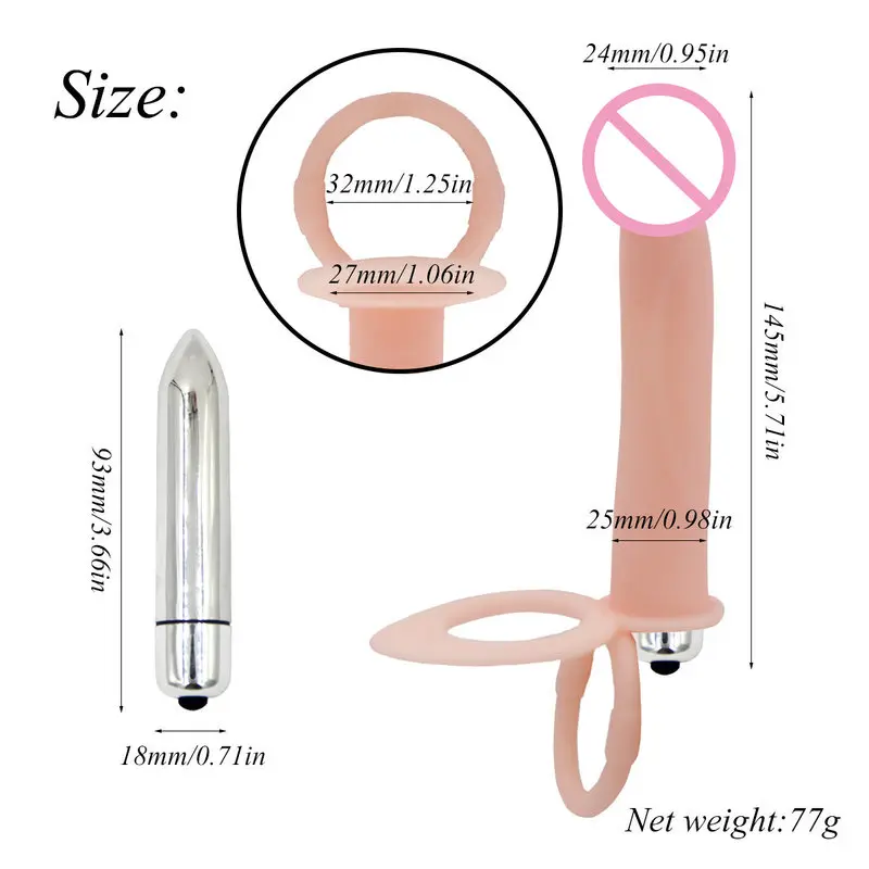XESE – 14.5 Cm. – Penise Geçme Ek Titreşimli Anal Penis (Ten Rengi) görsel 2