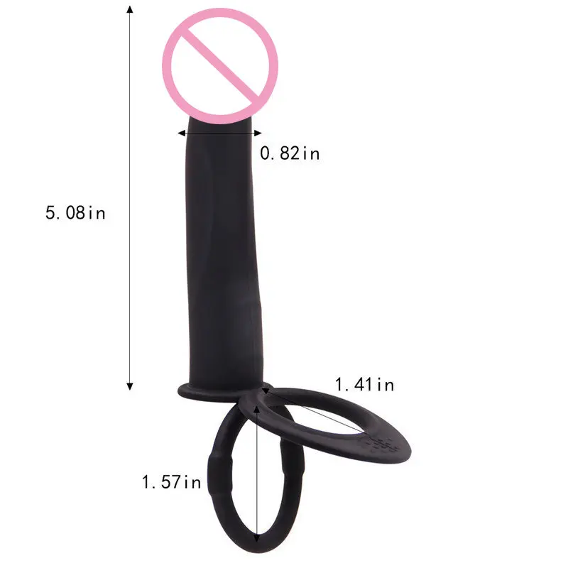 XESE – 14.5 Cm. – Penise Geçme Ek Titreşimli Anal Penis (Siyah) görsel 2