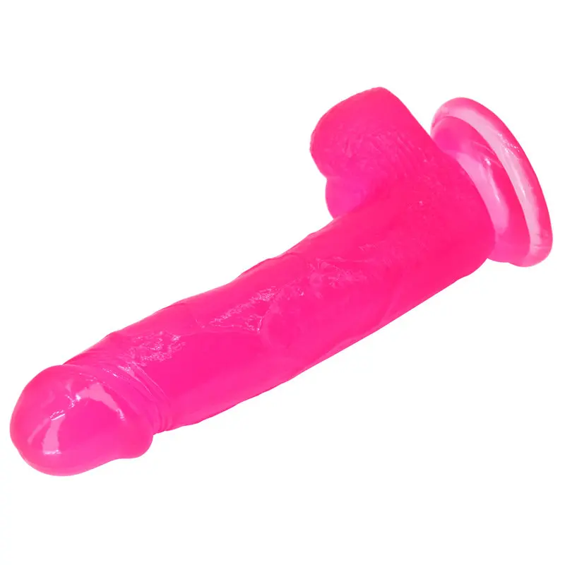 XESE – 18 Cm. – Tam Realistik Testisli Vantuzlu Vibratör (Jelly Pembe) görsel 3