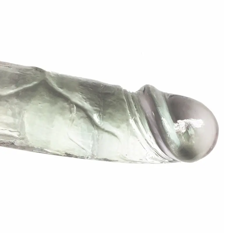 XESE – 18 Cm. – Tam Realistik Testisli Vantuzlu Vibratör (Jelly Şeffaf Beyaz) görsel 4