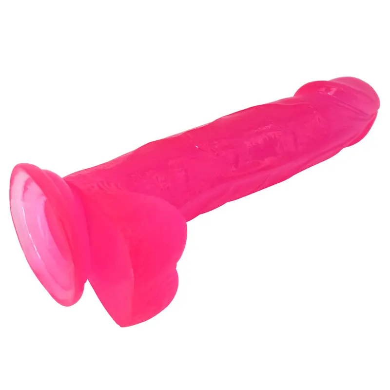 XESE – 21 Cm. – Tam Realistik Testisli Vantuzlu Vibratör (Jelly Pembe) görsel 3