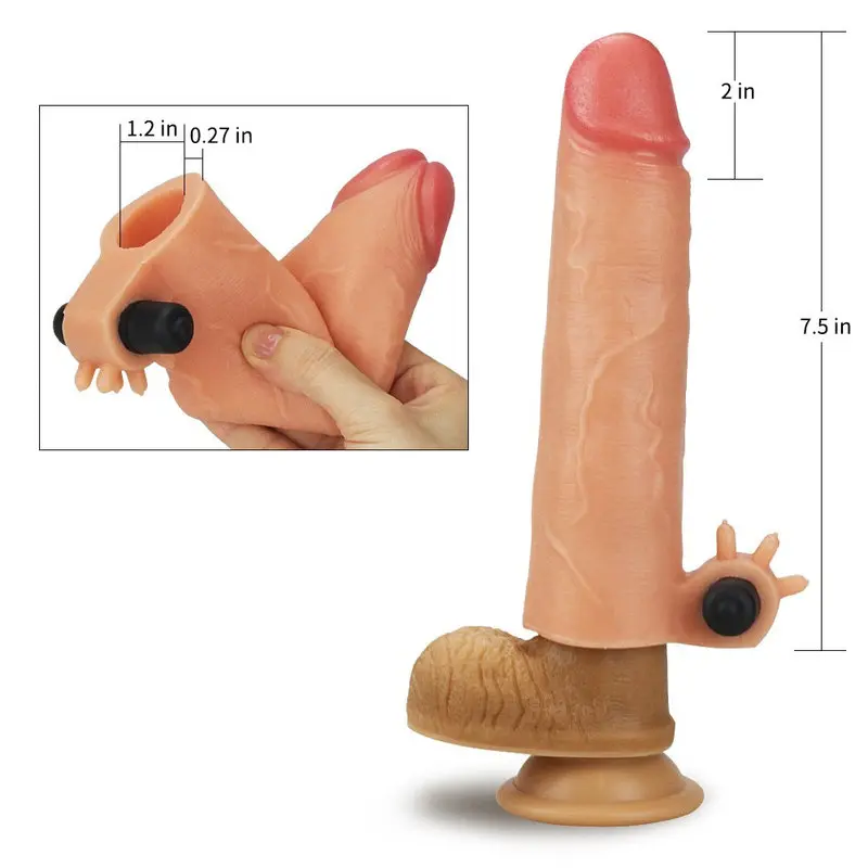 XESE – Dolgulu Realistik Titreşimli Penis Kılıfı görsel 2