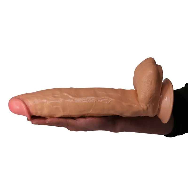 XXLarge – 30 Cm. – Ultra Realistik Büyük Kalın Vantuzlu Damarlı Testisli Vibratör (Ten Rengi görsel 4