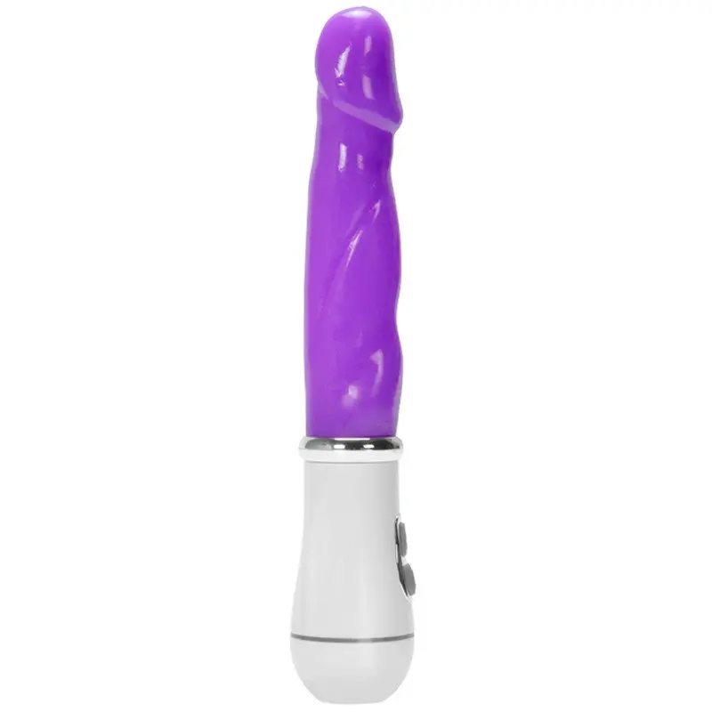 Motorlu ve Titreşim Ayarlı Penis Tasarım Renkli Vibratör (Mor) görsel 2