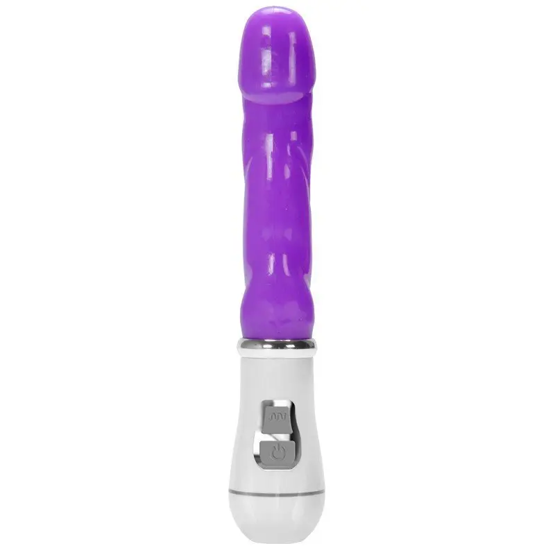 Motorlu ve Titreşim Ayarlı Penis Tasarım Renkli Vibratör (Mor)