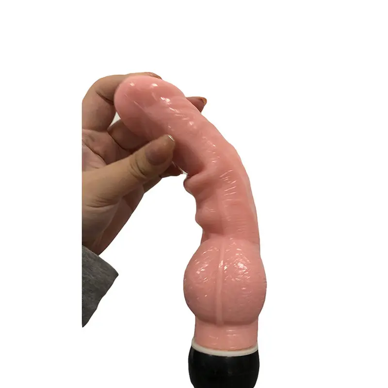 Yiwu Love 21.5 Cm. Realistik Doku Testisli Titreşimli Ten Rengi Vibratör görsel 5